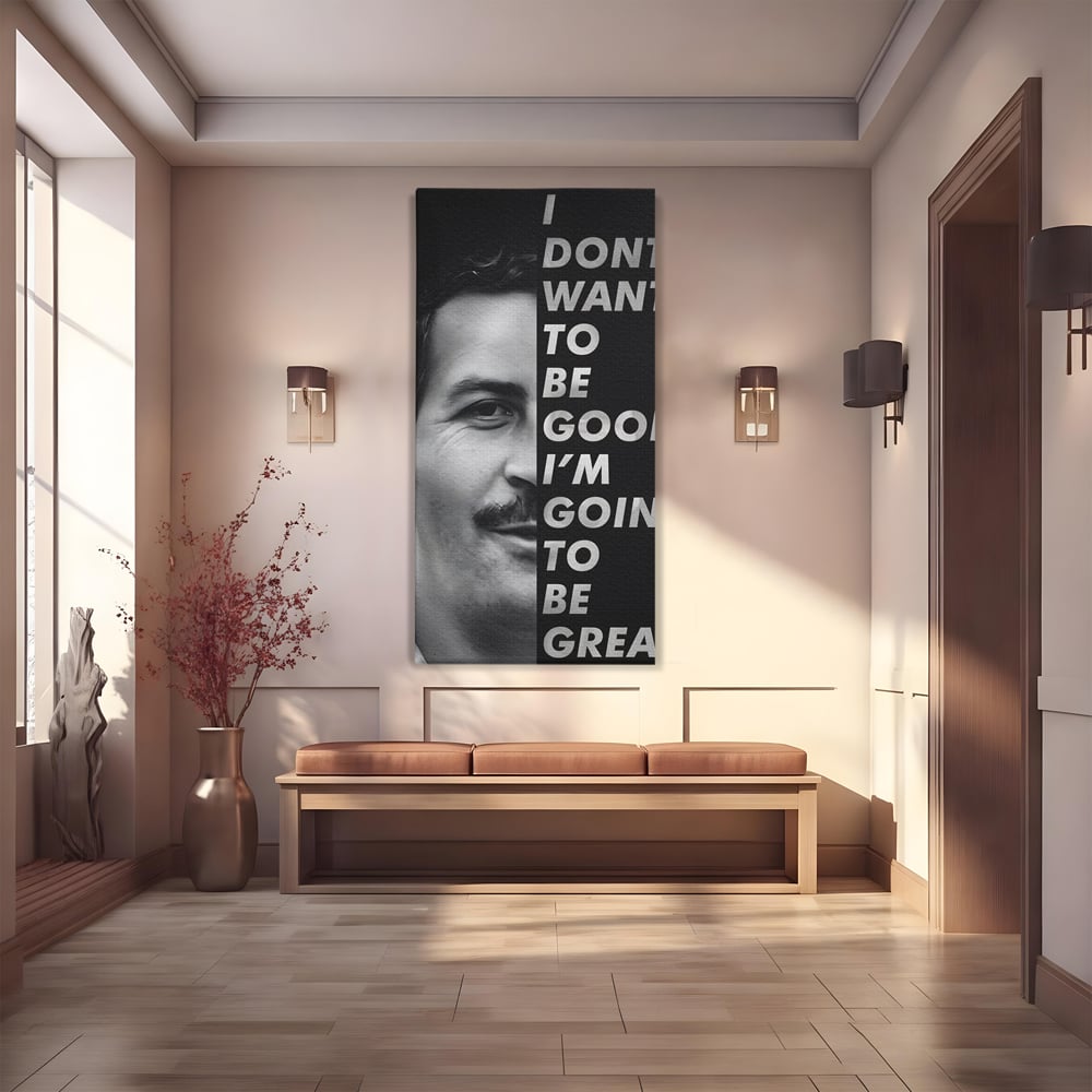 Tablou canvas cu tablou canvas cu portretul lui pablo escobar, fara rama, pe sasiu de lemn